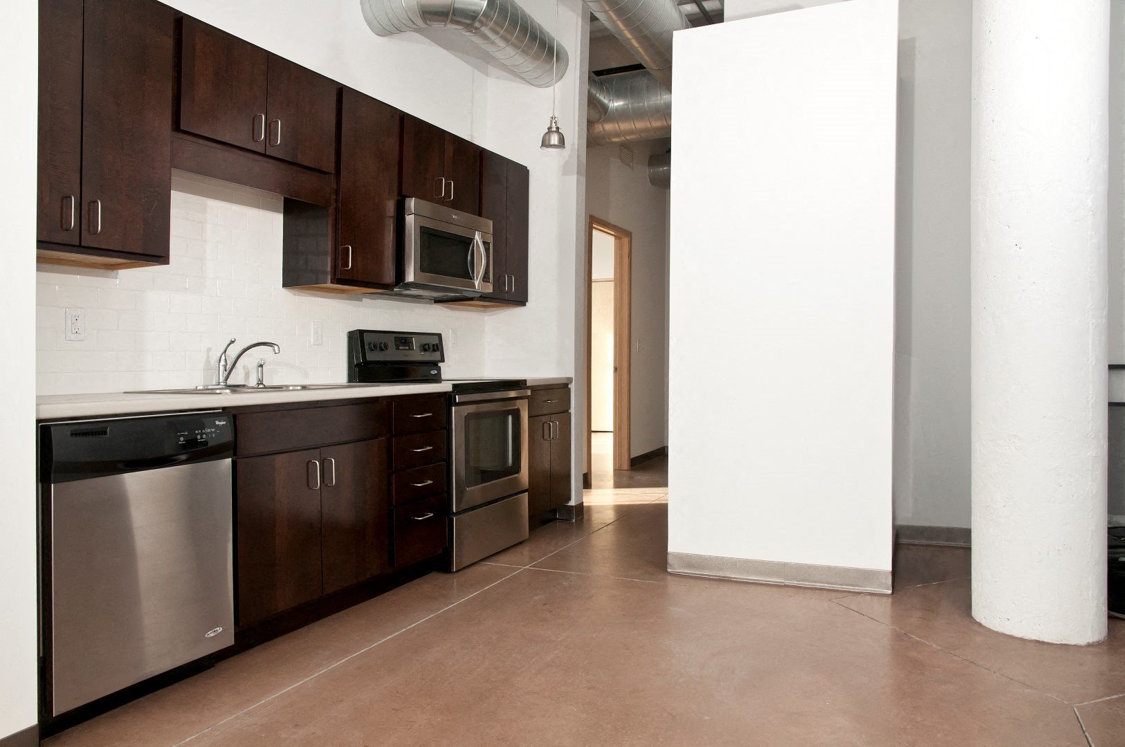 Gurley Lofts Vacant Model Kitchen